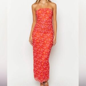 Beginning Boutique Imogen Orange Floral Print Maxi Dress
